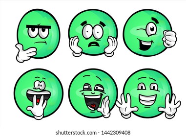 Set Emojis Various Face Expression Vector Stock Vector (Royalty Free ...