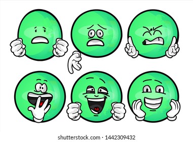 Set Emojis Various Face Expression Vector Stock Vector (Royalty Free ...