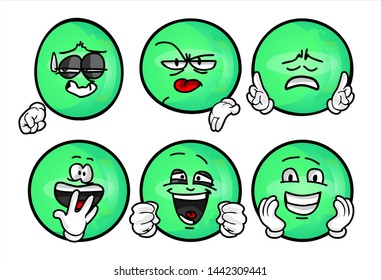 Set Emojis Various Face Expression Vector Stock Vector (royalty Free 