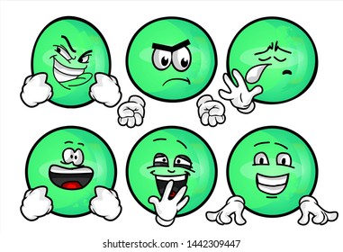 Set Emojis Various Face Expression Vector Stock Vector (Royalty Free ...