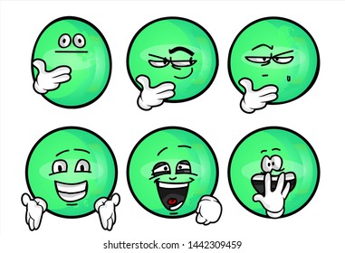 Set Emojis Various Face Expression Vector Stock Vector (Royalty Free ...