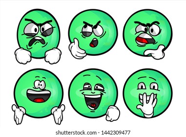 Set Emojis Various Face Expression Vector Stock Vector (Royalty Free ...