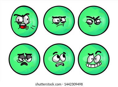 Set Emojis Various Face Expression Vector Stock Vector (Royalty Free ...