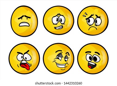 Set Emojis Various Face Expression Vector Stock Vector (Royalty Free ...