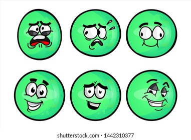 Set Emojis Various Face Expression Vector Stock Vector (Royalty Free ...