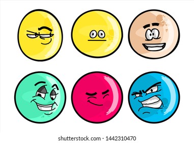 Set Emojis Various Face Expression Vector Stock Vector (Royalty Free ...