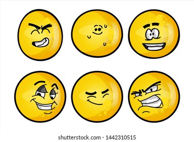 Set Emojis Various Face Expression Vector Stock Vector (Royalty Free ...