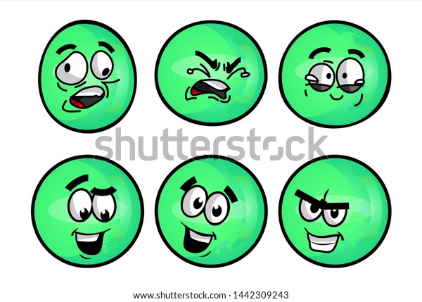 Set Emojis Various Face Expression Vector Stock Vector (Royalty Free ...