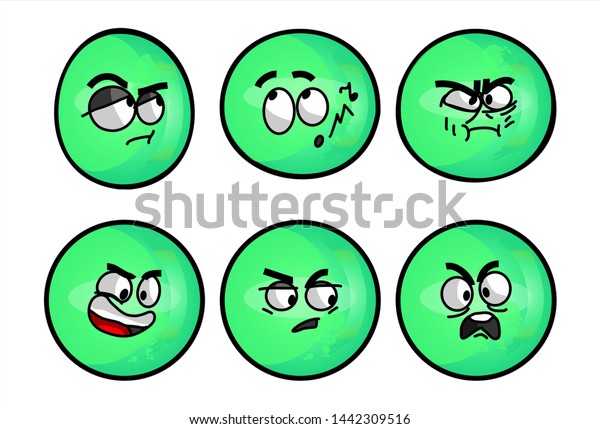 Set Emojis Various Face Expression Vector Stock Vector (Royalty Free ...