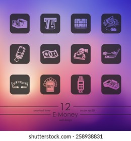 Set of e-money icons