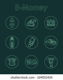Set of e-money simple icons