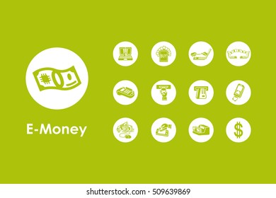 Set of e-money simple icons