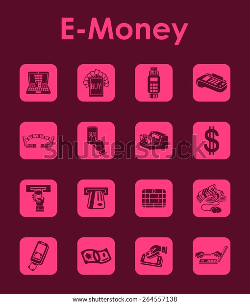 Set Emoney Simple Icons Stock Vector (Royalty Free) 264557138 ...