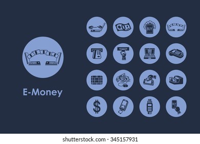 It is a set of e-money simple web icons