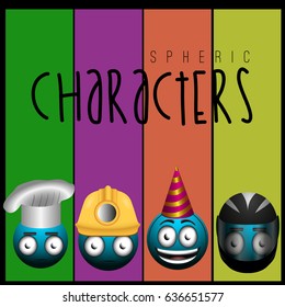 Set of emotes for different professions, Vector illustration