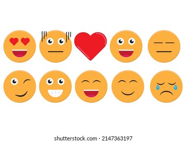 Set of Emoticon. Cartoon . Vector Emoticon Set