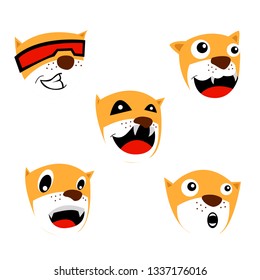 set of  Emoticon Cat on a white Background with expression