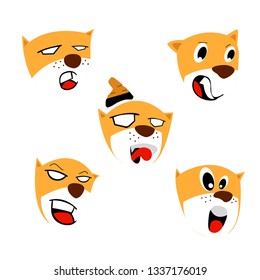 set of  Emoticon Cat on a white Background with expression