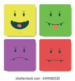 set of emoticon character design. happy and sad vector illustration