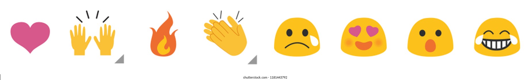 Set of Emoticon for chat comment with Flat Design, social media reactions, vector svg