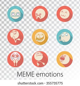 Set of Emoticon Doodles for forums in simple vector web icons