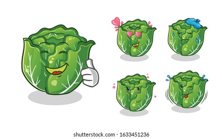 set of emoticon emoji cartoon. emoji with 5 expressive styles. cute chibi cartoon mascot vector