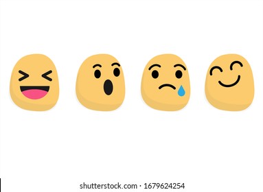 Set of emoticon face with free style bubble design 