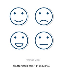 Set of emoticon icons. Smile icon. Modern icon design.
