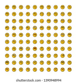 set of emoticon icons yellow face