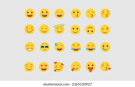 conjunto de iconos vectoriales del logotipo emoticono