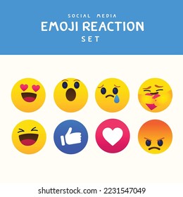 set of Emoticon reaction collection