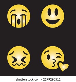 set of emoticon smile icons. Cartoon emoji set. Vector emoticon set.eps

