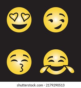 set of emoticon smile icons. Cartoon emoji set. Vector emoticon set.eps
