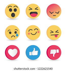 Set of Emoticon social media reactions
