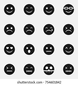 Set of emoticon vector icons.