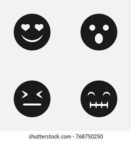 Set of emoticon vector   icons.