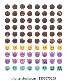 Set of emoticon vector isolated on white background. Emoji vector. Smile icon collection. Reactions icon web.
