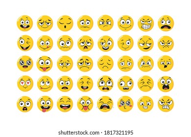 Set of emoticon vector isolated on white background. Emoji vector. Smile icon collection. Emoticon icon web