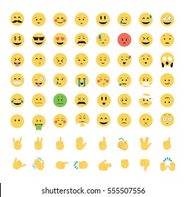 Set of emoticon vector isolated on white background. 
Emoji vector. Smile icon collection. Emoticon icon web. Simple flat style.