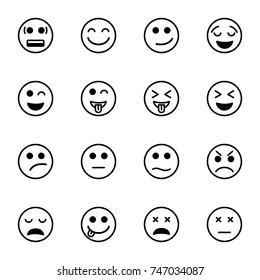 Conjunto de vetor de emoticon isolado em fundo branco. Vetor Emoji.