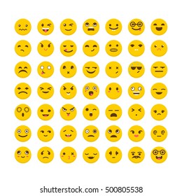 Set Emoticons Avatars Cute Emoji Icons Stock Vector (Royalty Free ...