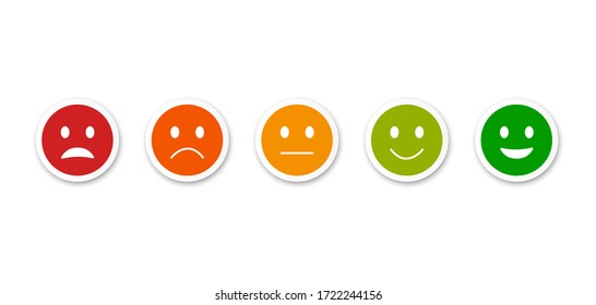 Set of emoticons. Bad and good mood. Feedback. Vector icons.