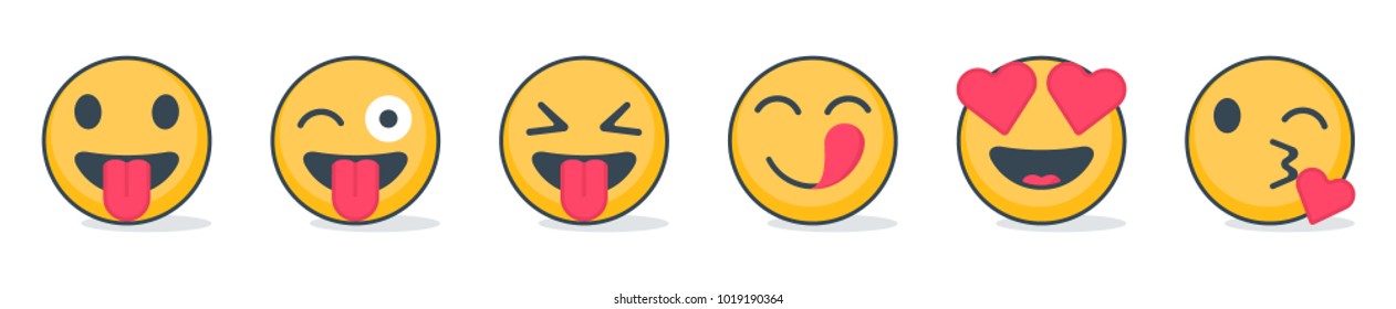 Set of emoticons with different emotions