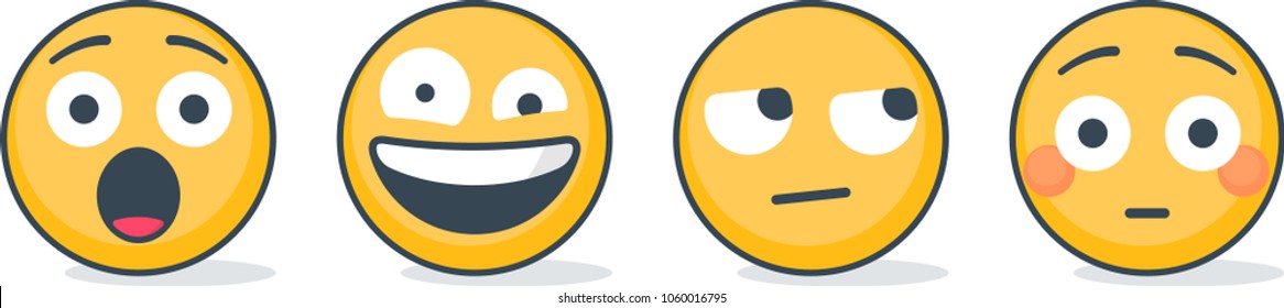 Set of emoticons with different emotions