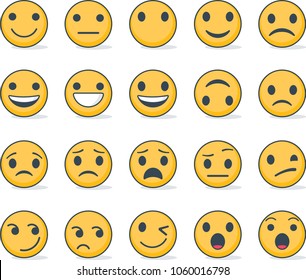 Set of emoticons with different emotions