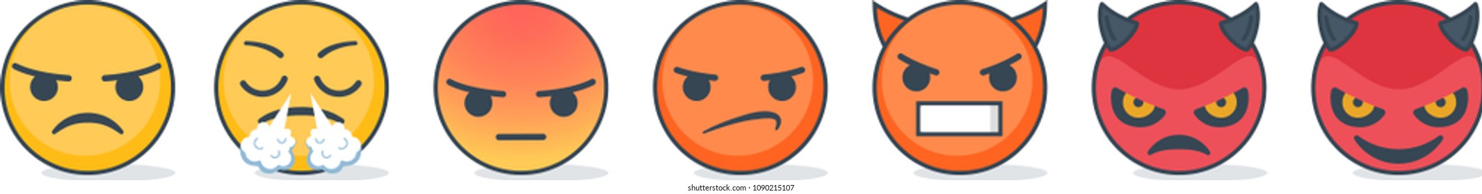 Set of emoticons with different emotions