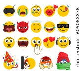 Set of emoticons with different emotions in a flat design. PART 4