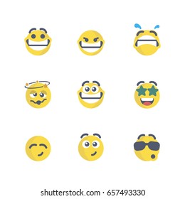Set of emoticons with different emotions in a flat design. PART 4