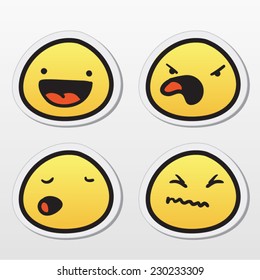 Set of emoticons with different expressions