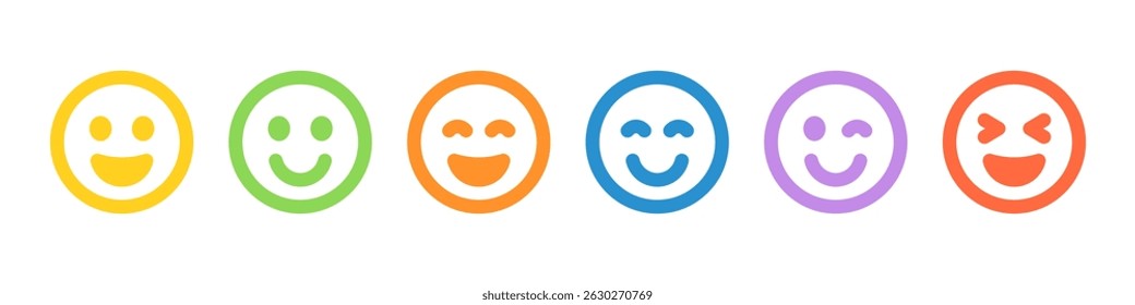 Set of emoticons with different moods. Positive and negative emoji faces collection.